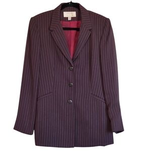 Express Women's Brown Pinstriped Blazer